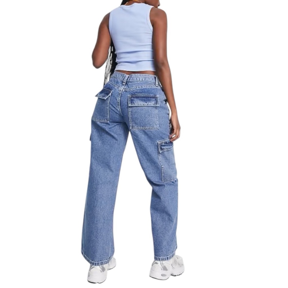 ASOS Design cotton low rise cargo jeans blue | Size 26